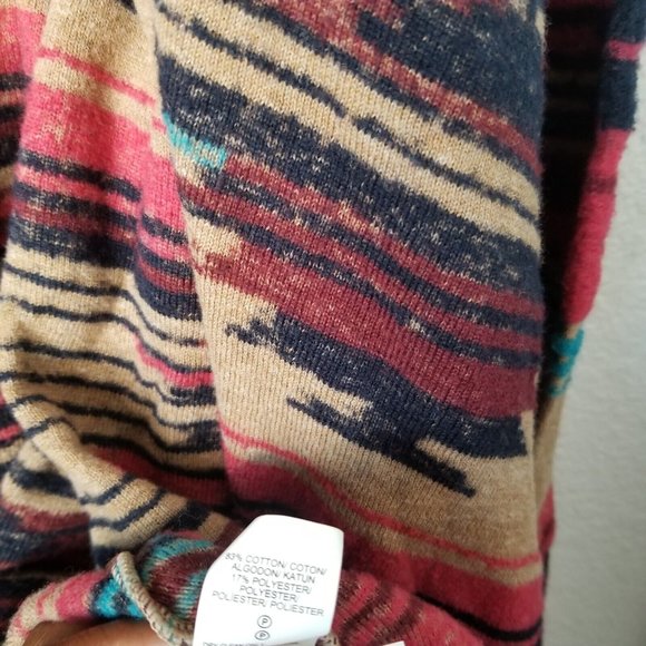 Lucky Brand Aztec Drape Long Sleeve Cardigan Size Medium - Picture 6 of 9